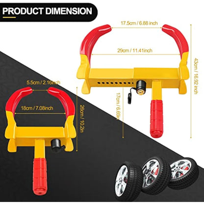 MAIKEHIGH Wheel Clamp, Heavy Duty Wheel Clamp Lock Universal Anti-Theft Locking for Cars, Caravans, Trailers, Van, Adjustable Nine-Hole with 3 Keys