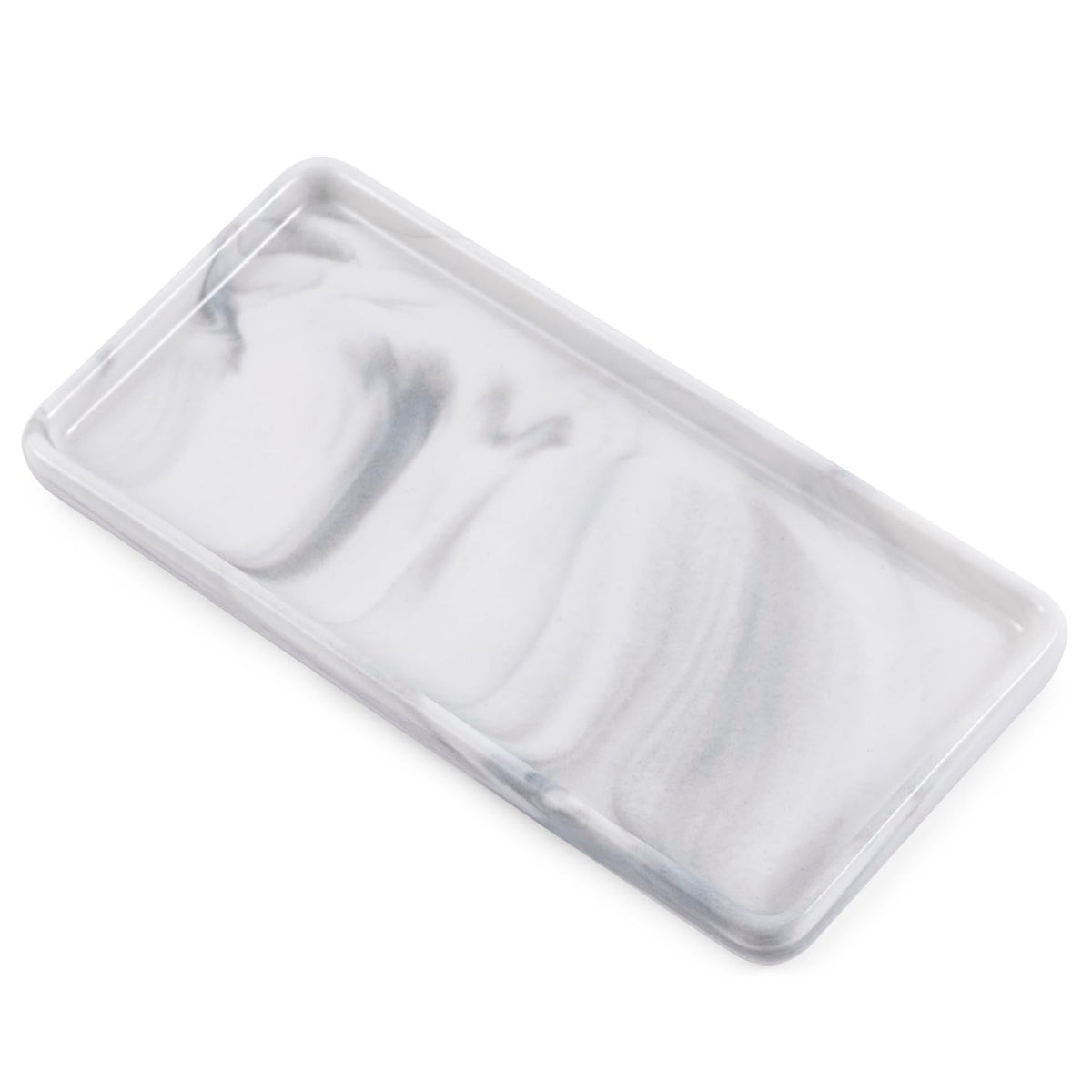 Ceramic trays for cosmetics, jewelry, suitable for organizing dressing tables and bathrooms, trays for toiletries etc (Grey-small)
