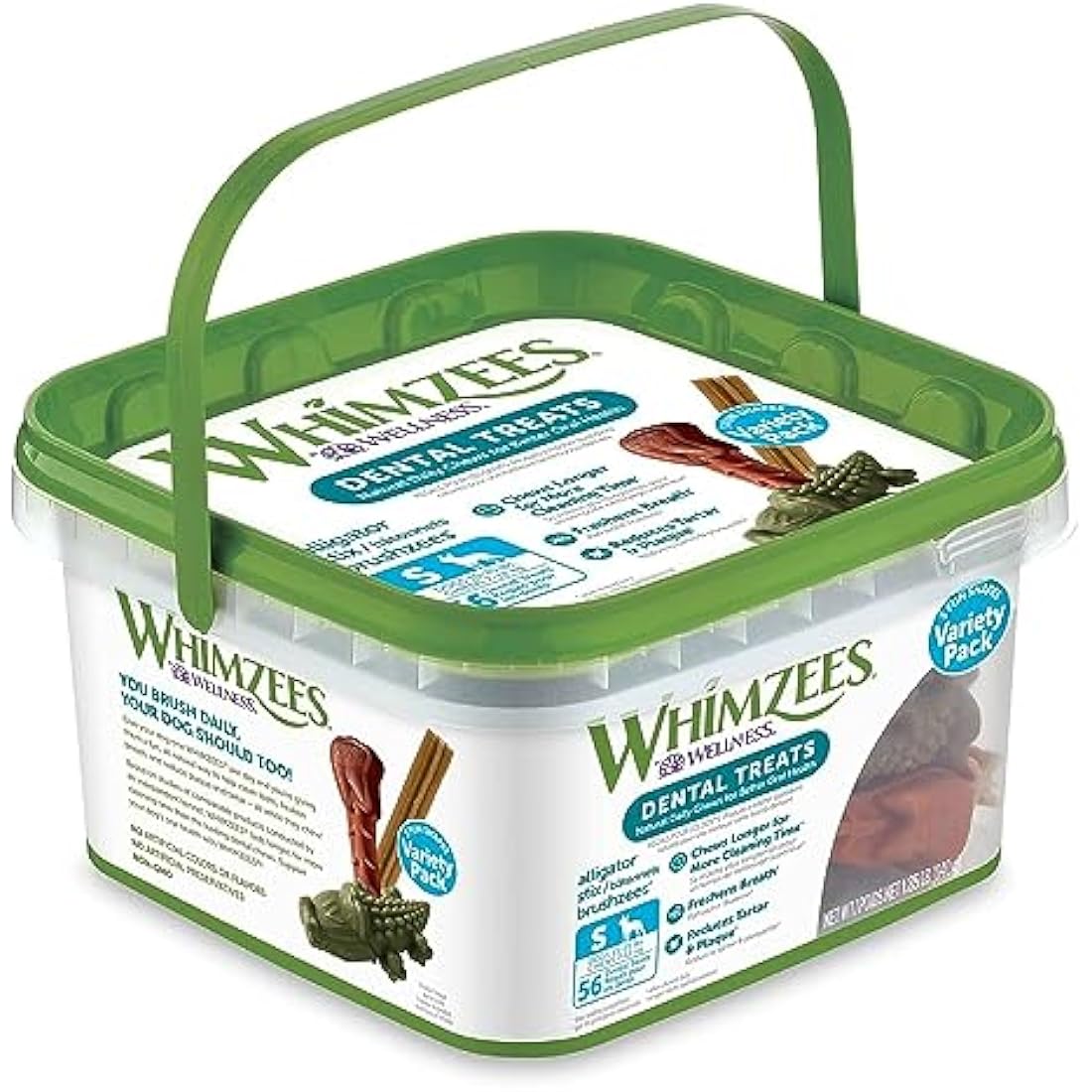 WHIMZEES Natural Grain-Free Dental Dog Treats, Small Box, 56 Pieces