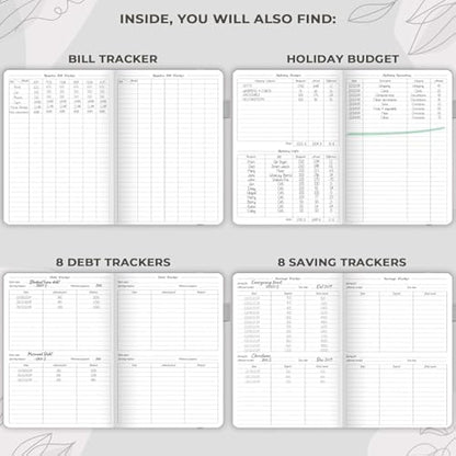 GoGirl Budget Planner – Monthly Financial Planner Organizer Budget Book. Expense Tracker Notebook Journal to Control Your Money. Undated – Start Any Time, 13.5x19cm, Lasts 1 Year – Grey