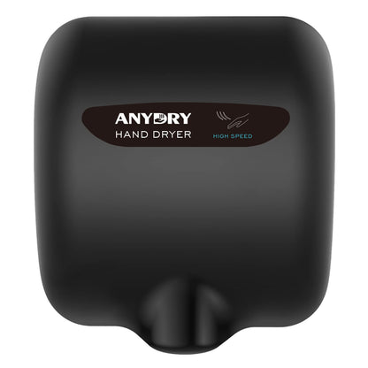 anydry 2800B Commercial Hand Dryer For Toilets,Heavy Duty Stainless Steel Electric Hand Dryers,With Banner.(Matte Black)