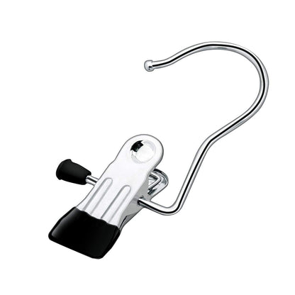 Coideal Laundry Hooks Hanging Clips, 8 Pcs Metal Boot Hangers Portable Clothes Pegs Drying Clips for Coat Hat Gloves (Black)