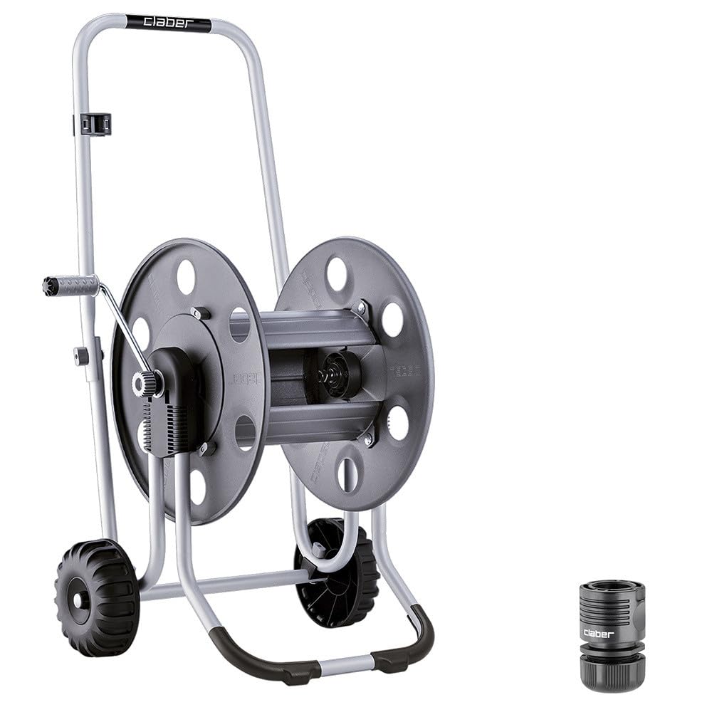 Claber 8891 Metal 60 Trolley, Black/Orange/Grey