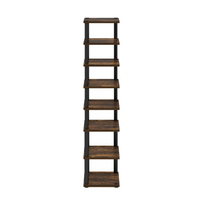 Furinno TURN-N-TUBE Shoe Rack, 8-Tier Shoe Organizer, Free Standing Shoe Storage with Vertical Space Saving Shoe Tower, 11.6 x 11.6 x 52.6
