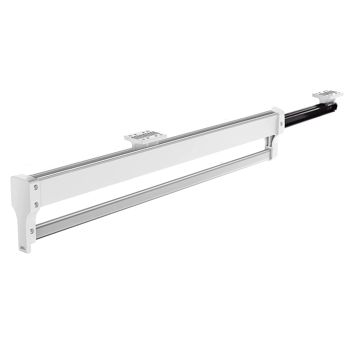 Pull Out Clothes Rail, Adjustable Pull Out Hanger Rail Rod for Wardrobe Trousers Clothing Storage, Space Saving, Load 25kg (White 547mm)