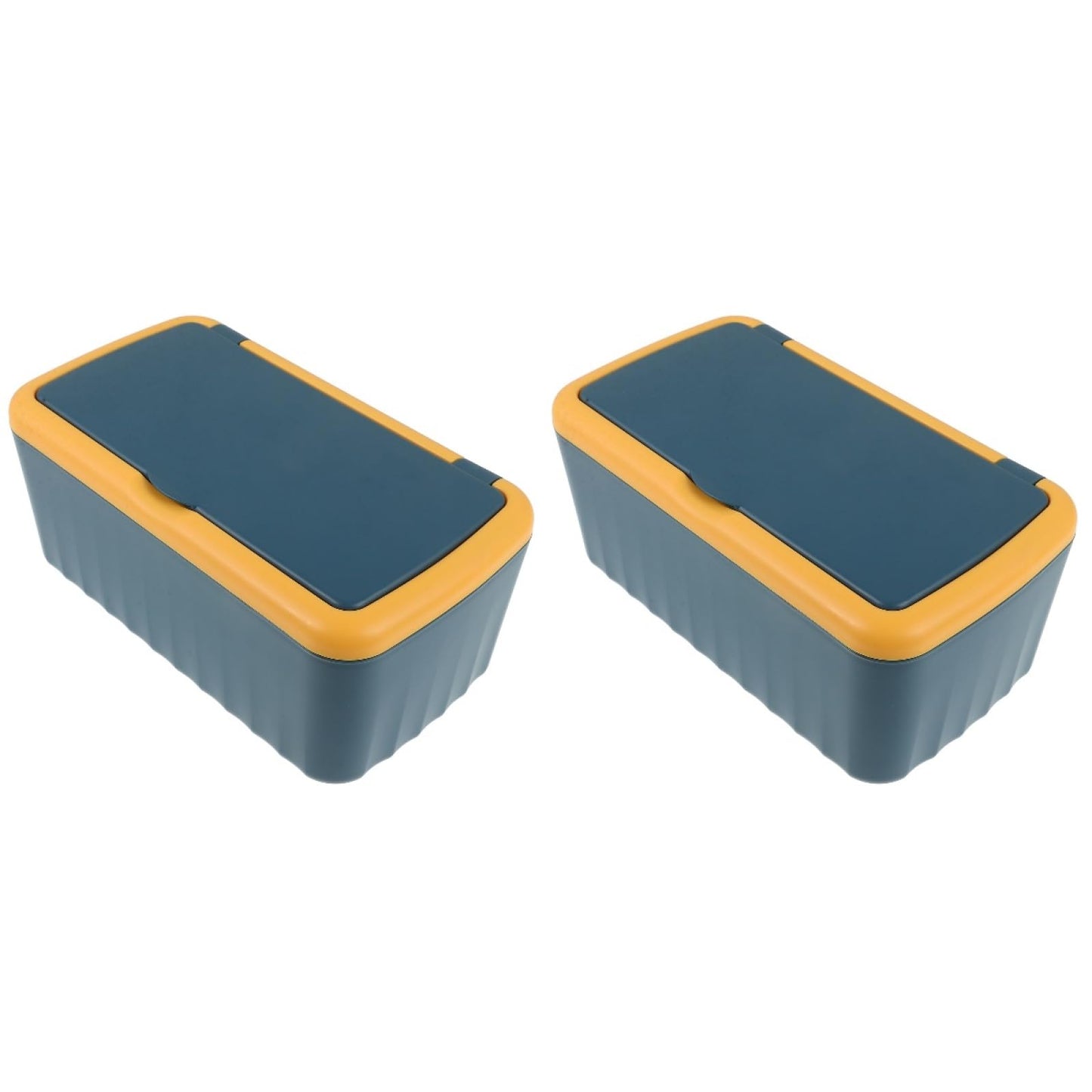 Ciieeo Wipes Dispenser with Lid 2-Pack Portable Tissue Box for Home and Office Compact Napkin Holder and Organizer Box