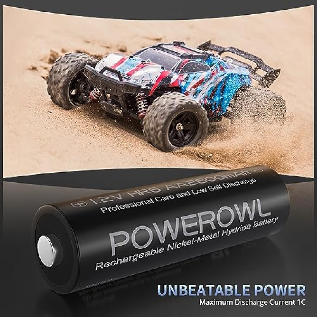 POWEROWL Rechargeable AA Batteries 2800mAh, Wide Temperature Range Battery, Excellent Performance for Solar Garden Lights, Battery String Lights, Outdoor Devices - Recharge Universal (20 Count)
