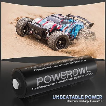 POWEROWL Rechargeable AA Batteries 2800mAh, Wide Temperature Range Battery, Excellent Performance for Solar Garden Lights, Battery String Lights, Outdoor Devices - Recharge Universal (20 Count)