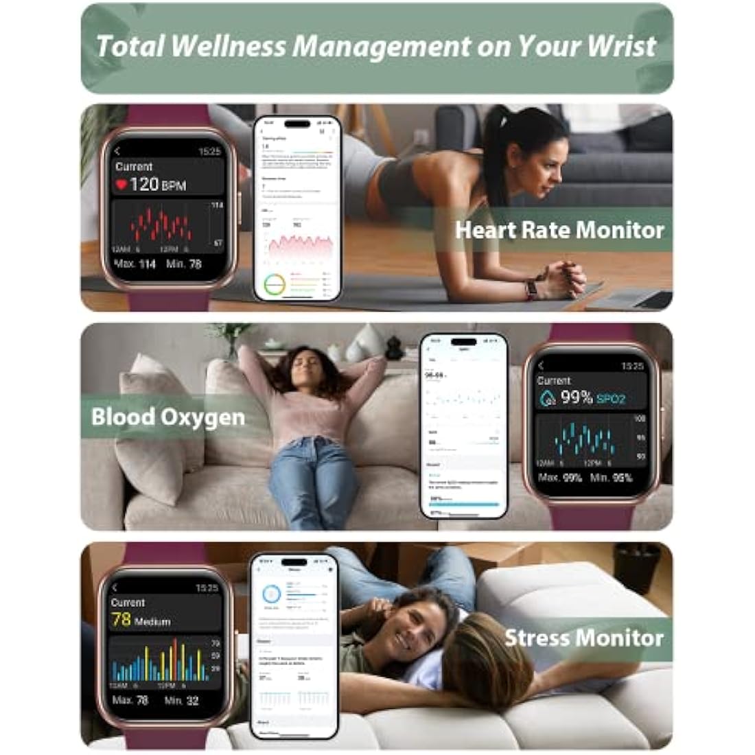 Smart Watch for Men Women (Answer/Make Call), Alexa Built-in, 1.8" Touch Screen Fitness Watch with SpO2 Heart Rate Sleep Monitor, 100 Sport, IP68 Waterproof Step Counter Smartwatch for iPhone Android