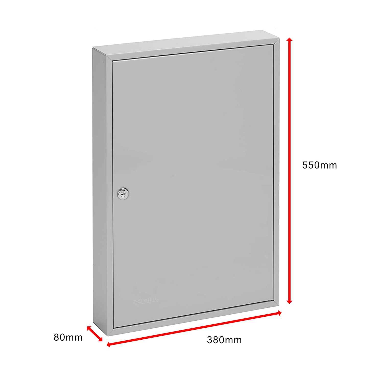 Sterling KC50H Single Door Key Cabinet with 50 Hooks, Grey