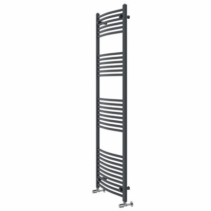 Warmehaus Curved Heated Towel Rail Anthracite Radiator 1800x600mm