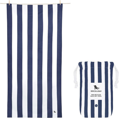 Dock & Bay Quick Dry Beach Towel - Cabana - Navy, Extra Large