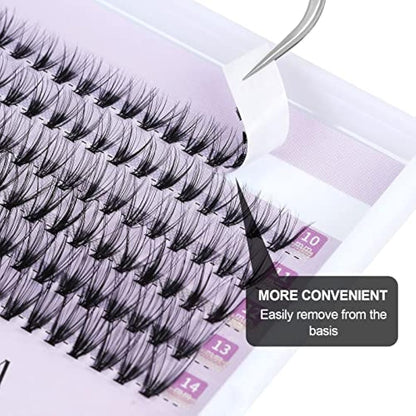 Cluster Eyelash 240pcs 40D 0.07 D Curl 10mm Cluster Eyelashes Extensions, Soft Individual Lashes Natural False Eyelashes Clusters DIY Eyelash Extension At Home (10mm, 40D-D-0.07)