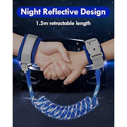 Lehoo Castle Baby Reins Anti Lost Wrist Link,Toddler Reins with Lock for Walking, Child Safety Harness Walking Leash for Children Boys and Girls (Dark Blue)