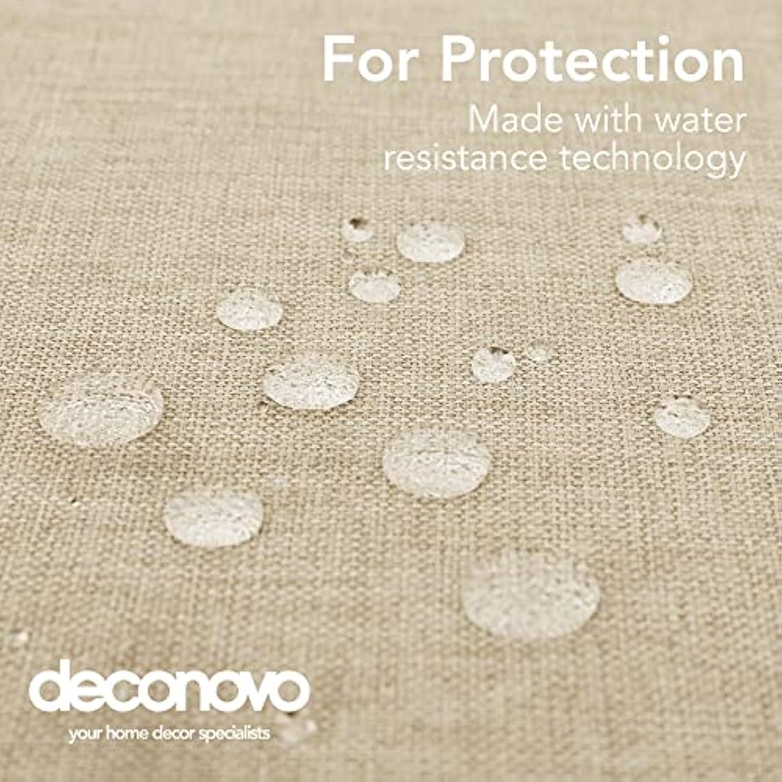 Deconovo Rectangle Faux Linen Water Resistant Table Cloth for Dinning 51x63in(130x160cm) Beige