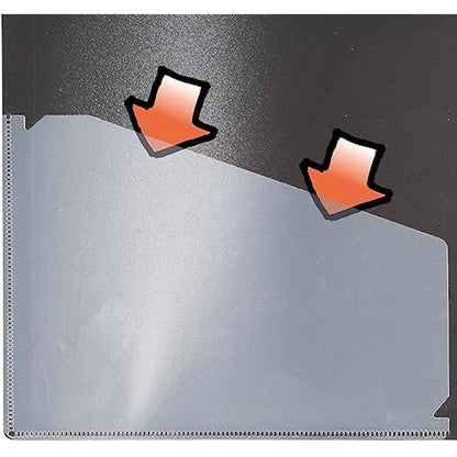 eco-eco A3 Size 50% Recycled 80 Pockets Black Presentation Display Book, Storage Case Portfolio Art Folder with Plastic Sleeves, eco068