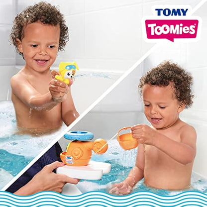 Toomies E73305C Splash & Rescue Helicopter Water Spinning Bath Floating Toy with Squirting Pilot – Rescue Bucket & Dolphin with Pouring Action – Suitable from 12 Months