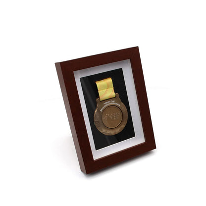WANLIAN 8x6 Medal Display Frame, Walnut Finish, Glass Front