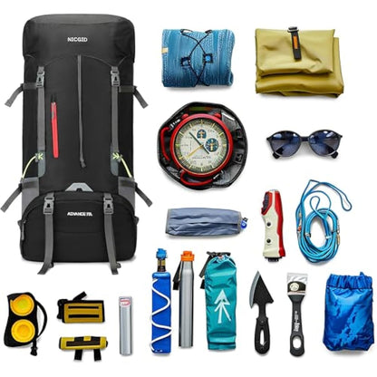Nicgid 70L Lightweight Hiking Backpack Foldable Multi-Functional Travel Bag Water Resistant Casual Camping Rucksack for Men Women Outdoor Sport Mountain