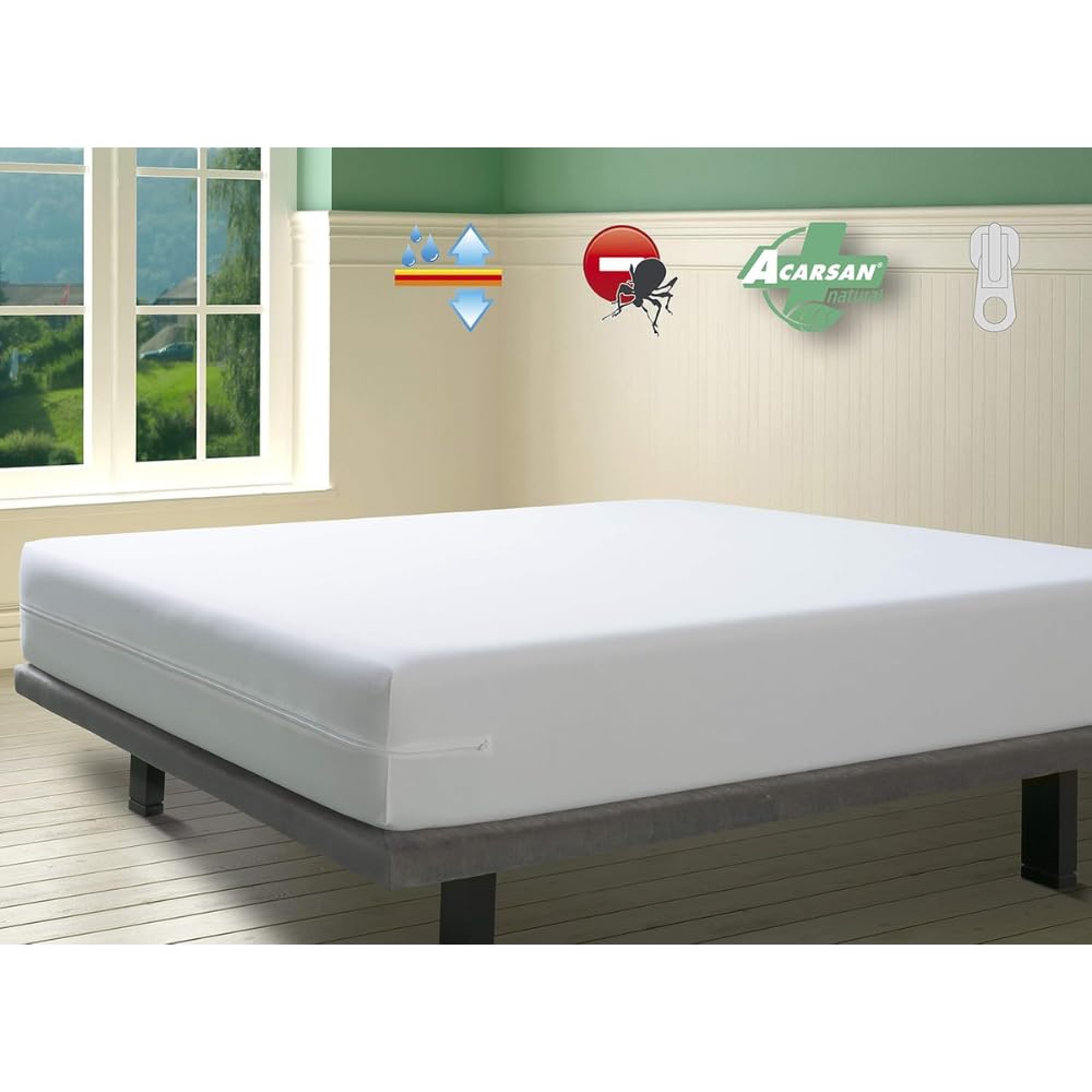 Savel - Mattress Encasement 120x190/200 cm Small Double | Waterproof and Breathable Mattress Protector | Deep 30cm Fitted Skirt - White