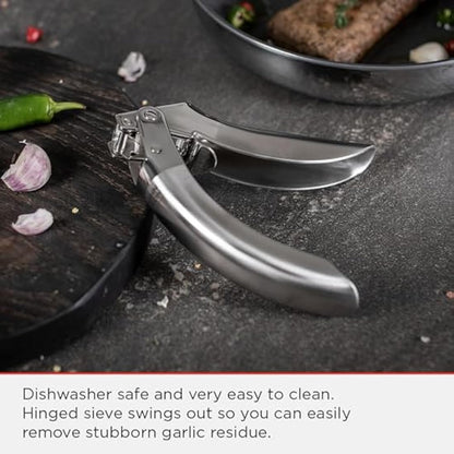 Kuhn Rikon Garlic Press, Stainless Steel Garlic Crusher Press. Dishwasher Safe Garlic Chopper. Durable Garlic Mincer. Garlic Press Crusher – 3 Year Kuhn Rikon Kitchen Accessories Guarantee