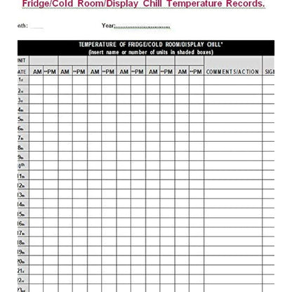 Safer Food Better Business for Caterers SFBB 24 Month Diary + 24 Month Fridge/Freezer Checklist Hole Punched