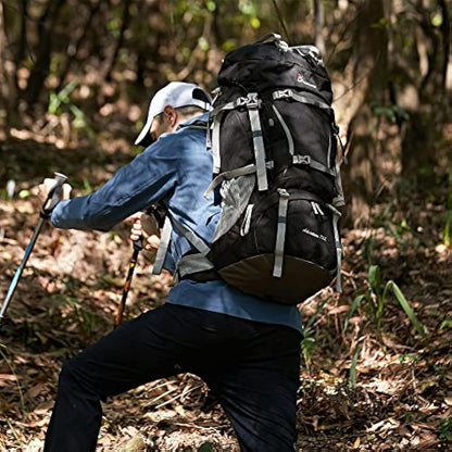 MOUNTAINTOP 70L Hiking Backpack water-resistant Internal Frame Backpacks Large Trekking Mountaineering Rucksack with Rain Cover for Men Women Cover Outdoor
