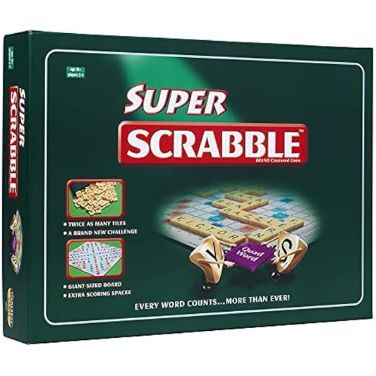 Ideal Super Scrabble: twice as many tiles and a giant-sized board | Classic Games | For 2-4 Players | Ages 10+