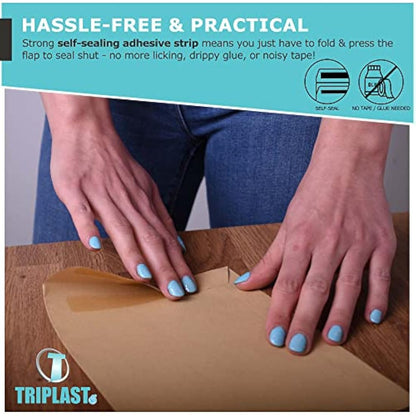 Triplast 100 x C4 Manilla Self Seal Security Envelopes (Size: 324x229mm) | Fully Opaque, Self Sealing & Printer Safe Mailing Paper Envelopes | Ideal for Everyday Home, Office & Commercial Use