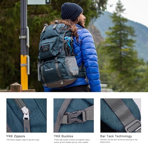 MOUNTAINTOP 40L Hiking Backpack Water Resistant Mens Women Rucksack for Trekking, Traveling, Camping, Cycling, Climbing