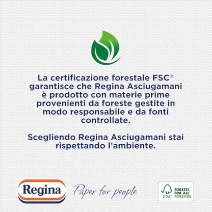 Regina Disposable Towels – Pack of 100 Services, Disposable Towels Practical and Hygienic, 100% FSC Cellulose, Biodegradable, Dispenser Pack
