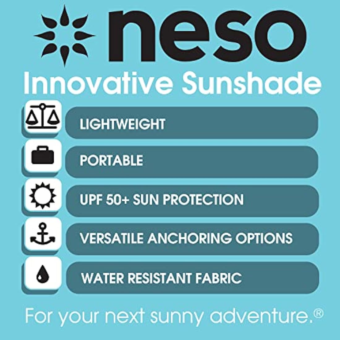Neso Tents Beach Tent with Sand Anchor, Portable Canopy SunShade - 2.1m x 2.1m - Patented Reinforced Corners (Save the Reef)