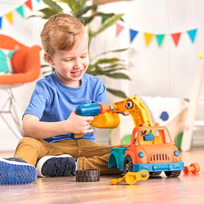 Wonder Wheels by Battat – Take-Apart Crane Truck – Toy Crane Truck with Drill for Kids Aged 3 Years & Up (31Pc), Medium