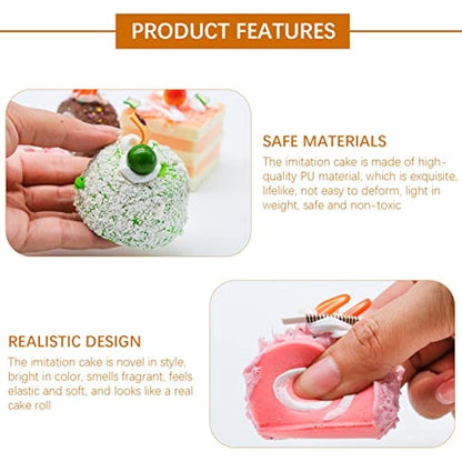 YHSKJCD Artificial Simulation Cake, 5Pcs Realistic Cake Dessert Fake Cake Food Model Realistic Cupcake Bread Dessert for Photography Props Kitchen Home Decoration Display