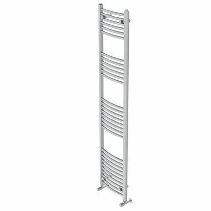 Warmehaus Modern Bathroom Heated Towel Rail 1800x400mm Curved Chrome