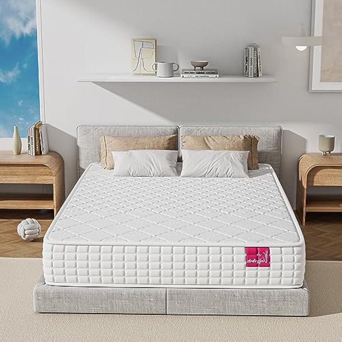 dosleeps Single Mattress 3FT 9-Zone Pocket Sprung Mattress with Memory Foam and Tencel Fabric - Orthopaedic Mattress - Thickness:9.4 Inch,White …