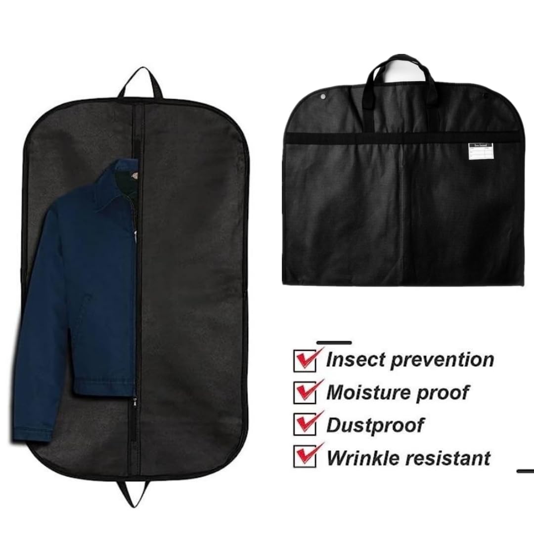 58" Clothes Carrier Travel Bag Zipped Foldover Breathable Multi-Use Garment Cover Clothes Suit Tuxedos Dresses Coats Carrier Carry Handles & Hold