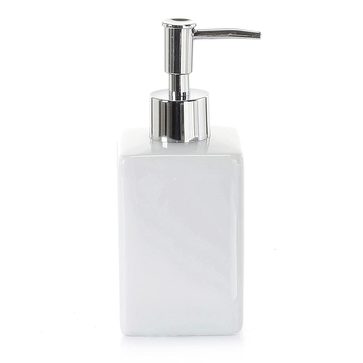 Gedy Queenstown Soap Dispenser, Dimensions and Weight: 16, 5 x 6.5 cm & 0.5 kg, Soap Dispenser in Eco Ceramic, White Finish, R&D Design