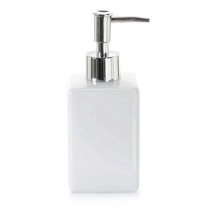 Gedy Queenstown Soap Dispenser, Dimensions and Weight: 16, 5 x 6.5 cm & 0.5 kg, Soap Dispenser in Eco Ceramic, White Finish, R&D Design