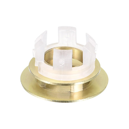 sourcing map Sink Trim Overflow Cover, Sink Overflow Rings Bathroom Kitchen Basin Drain Cover Hole Insert in Round Caps, Gold Tone