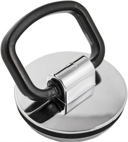 Taps2Traps® 38mm Bathroom Basin Plug With Large Easy Grip Handle - Polished Chrome Effect Plastic With Rubber Seal