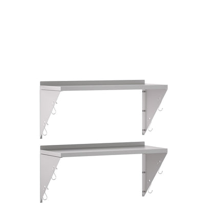 TAIMIKO Stainless Steel Wall Shelf 60x30cm, 2PCS