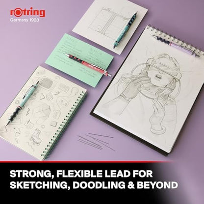 rOtring Tikky Pastel Mechanical Pencils | HB 0.7 mm | Opal Blue | with Comfort Rubber Grips | 12 Count