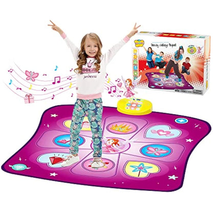 Dance Mat Toys for Girls, Play Mat with LED Lights, Adjustable Volume, 3 Game Modes, Built-in Music, Dance Game Pad Toy Christmas Birthday Gifts for 3 4 5 6 7 8 9+ years old kids (Purple)