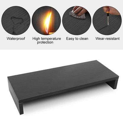 Ejoyous 1 Tier Wood Monitor Riser, Ergonomic PC Laptop Notebook Stand Shelf Large Non-slip Computer TV Stand for Monitor Risen, Black/White/Wood