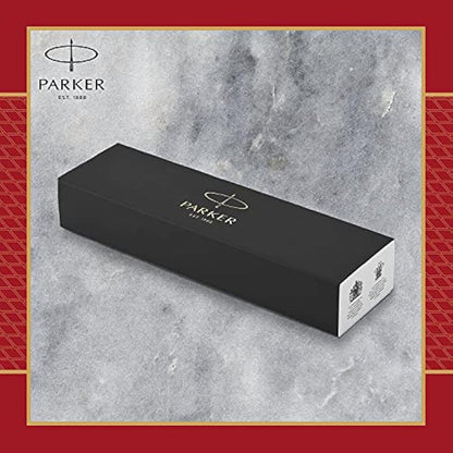 Parker IM Fountain Pen | Premium Red Lacquer with Gold Trim | Fine Point with Blue Ink Cartridge | Gift Box