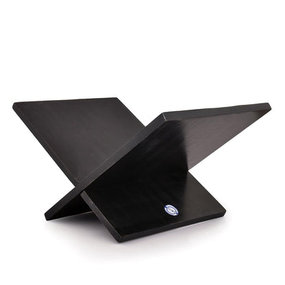 Indus Lifespace Book Stands Mango Wood Cross Frame Black Wooden Book Holder, for Magazine, Art Book, Cook Book, Bible, Quran (11" x 10" x 0.75")