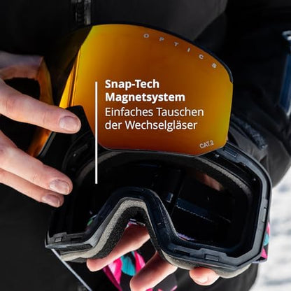 NAKED Optics Ski Goggles Men Ski Goggles Women Snowboard Goggles (Storm Tucan, Includes Bad Weather Lens)
