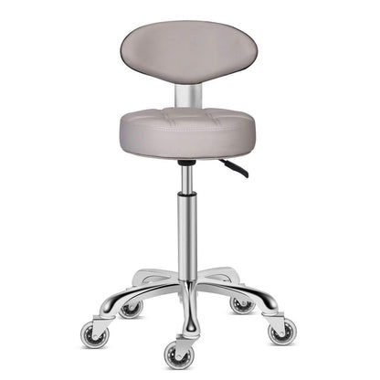 Kaleurrier Rolling Stool Chair with Smooth-rolling Dual-wheel casters,Comfortable Cushioned Backrest, Swivel Seat