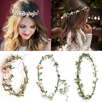Artificial Vines Fake Hanging Leaf Plant Ribbons for DIY Crafts and Party Wedding Home Garden Decoration 3 Rolls (Gold/Silver/Green
